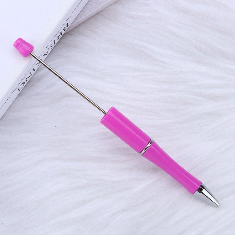 153F. Beadable DIY pink and purple gliter pen - Romo bead